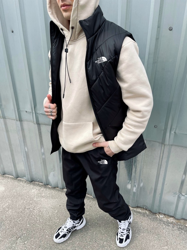 Комплект TNF 'Clip' жилетка чорна + біла футболка та штани president + барсетка у подарунок