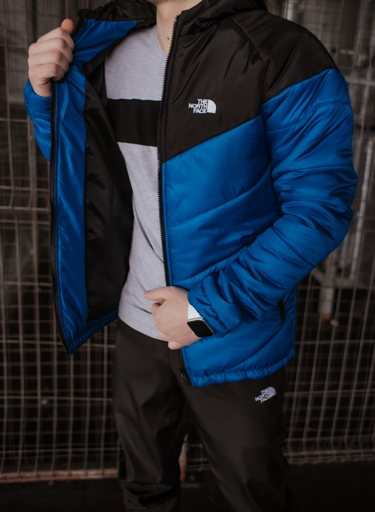Комплект TNF куртка електрик-чорна-синя + штани TNF + барсетка TNF у подарунок!