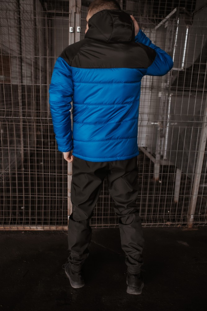 Комплект TNF куртка електрик-чорна-синя + штани TNF + барсетка TNF у подарунок!