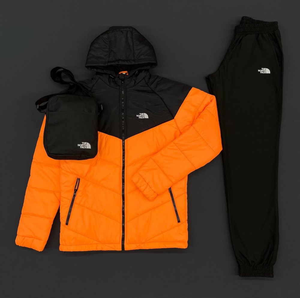 Комплект TNF куртка чорно-жовтогаряча + штани TNF + барсетка TNF в подарунок!