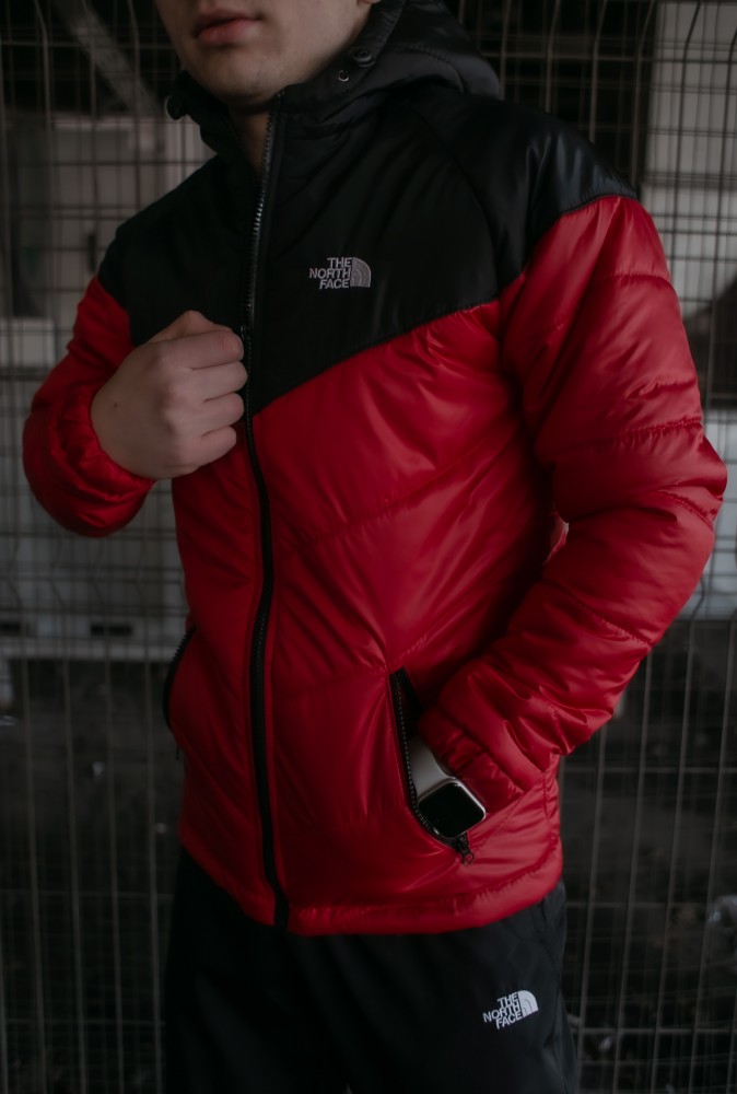 Комплект TNF куртка чорно-червона + штани TNF + барсетка TNF у подарунок!