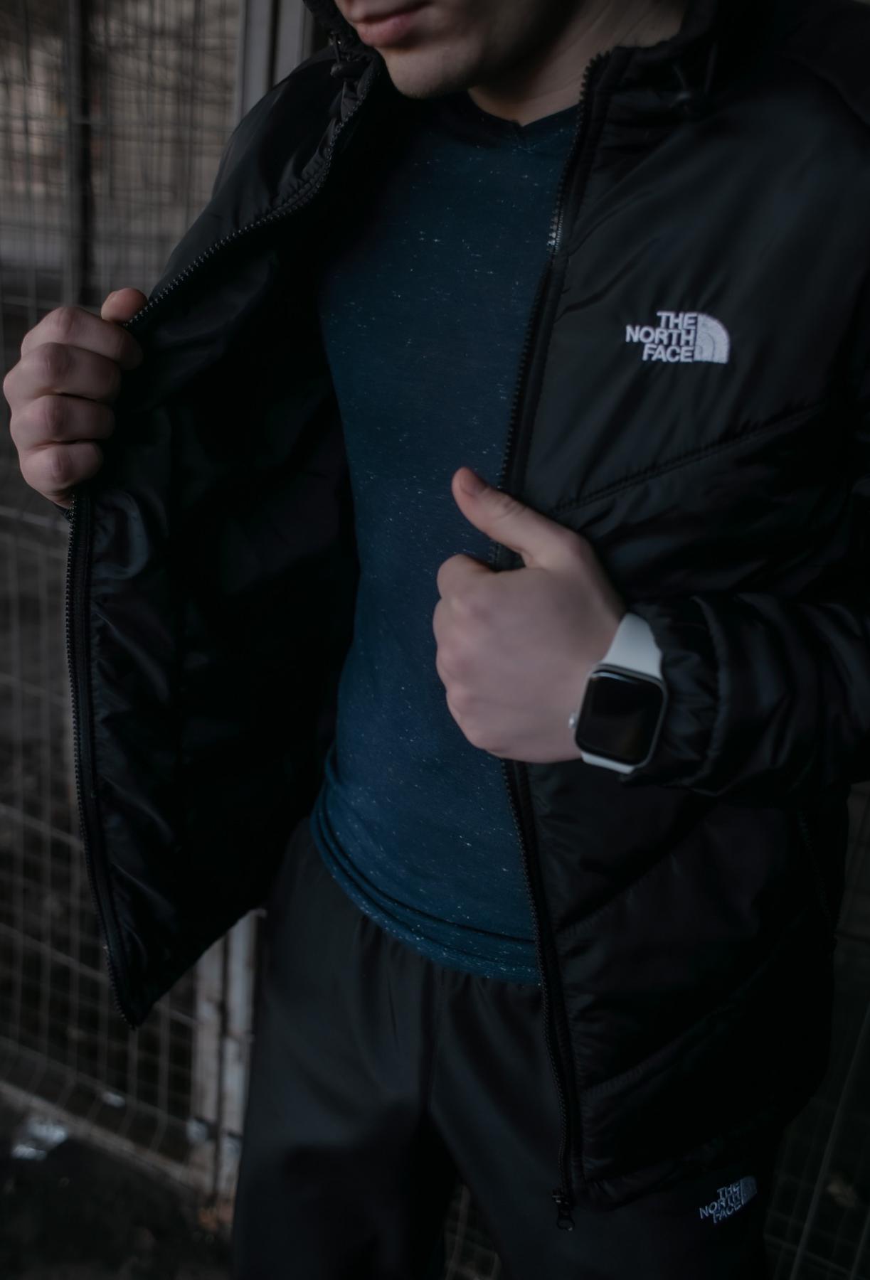 Комплект TNF чорна куртка + штани TNF + барсетка TNF в подарунок!