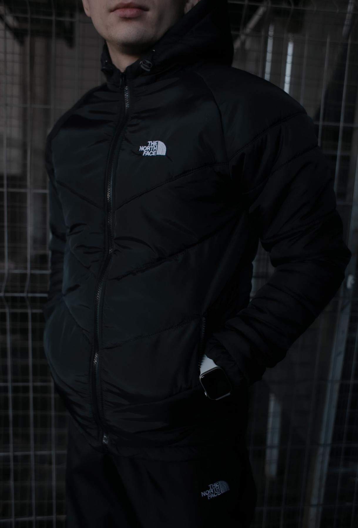 Комплект TNF чорна куртка + штани TNF + барсетка TNF в подарунок!