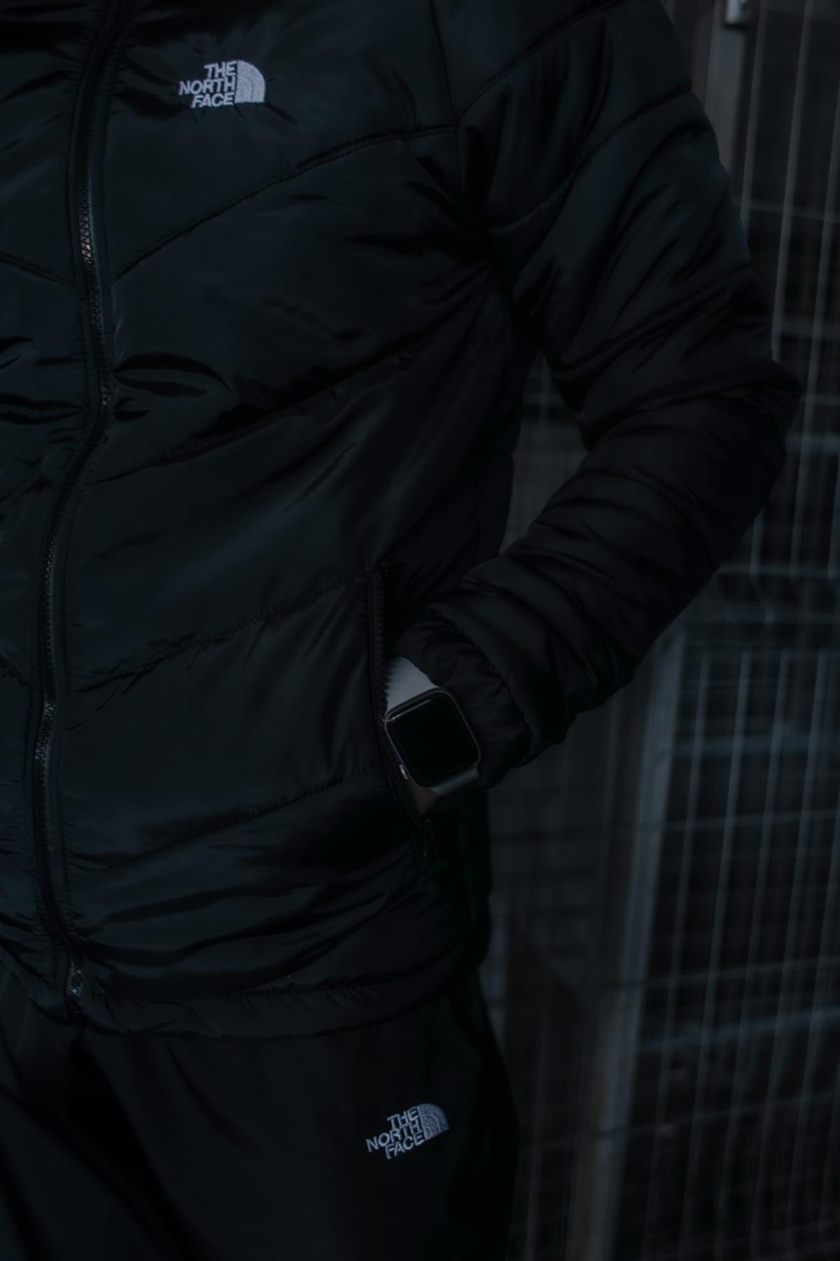 Комплект TNF чорна куртка + штани TNF + барсетка TNF в подарунок!