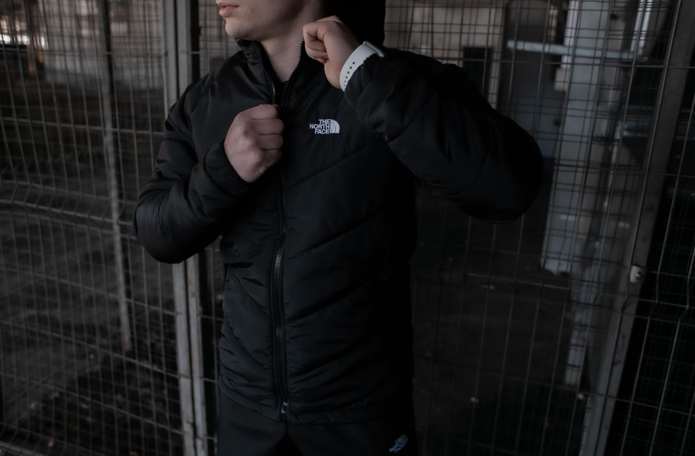 Комплект TNF чорна куртка + штани TNF + барсетка TNF в подарунок!