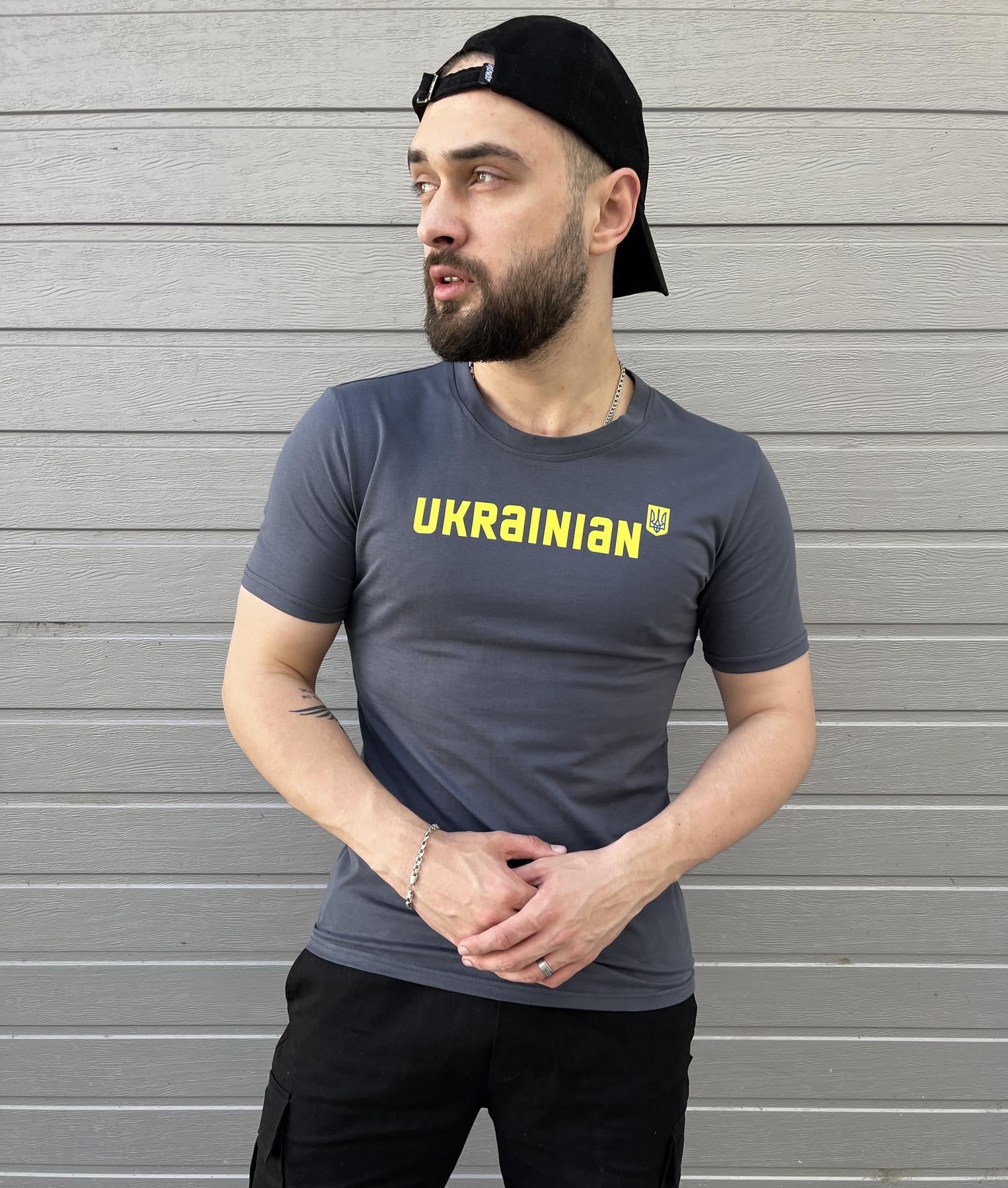 футболка Ukrainian темно-сіра