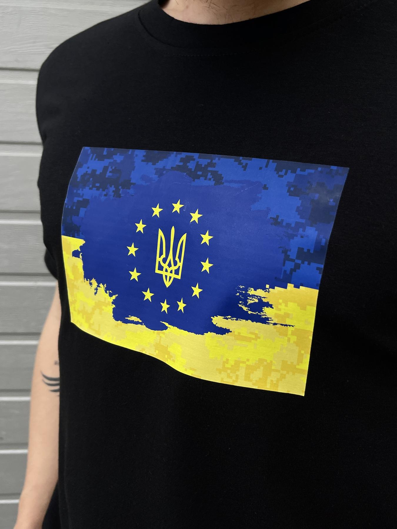 Футболка з прапором Ua та EU великий принт