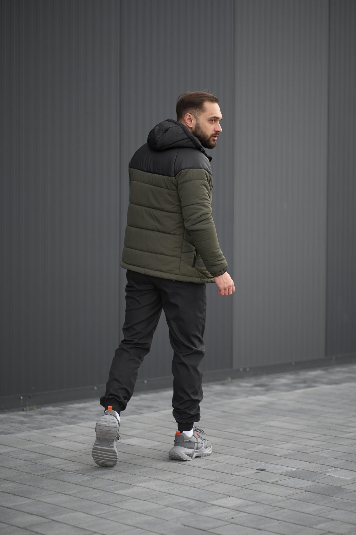 Комплект куртка TNF чорна-хакі + штани TNF. Барсетка TNF у подарунок!