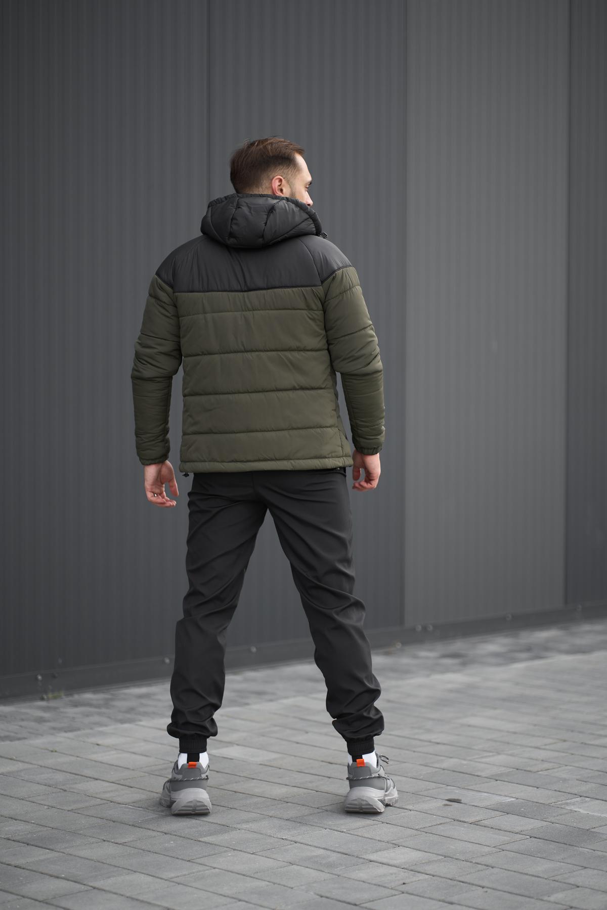 Комплект куртка TNF чорна-хакі + штани TNF. Барсетка TNF у подарунок!