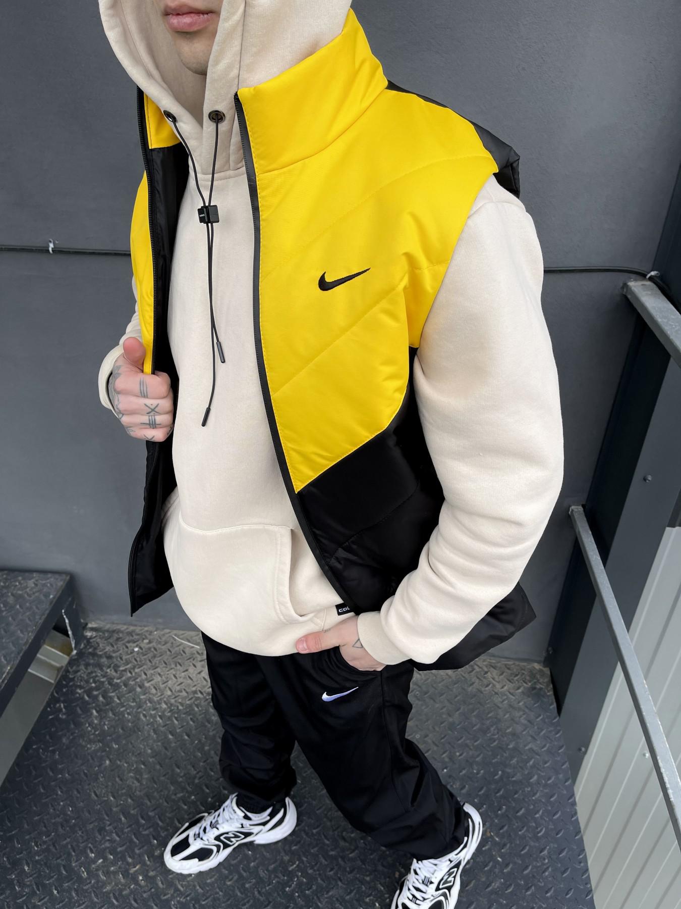 Комплект 'Clip' Nike жилет жовто-чорний + штани president. Барсетка у подарунок!