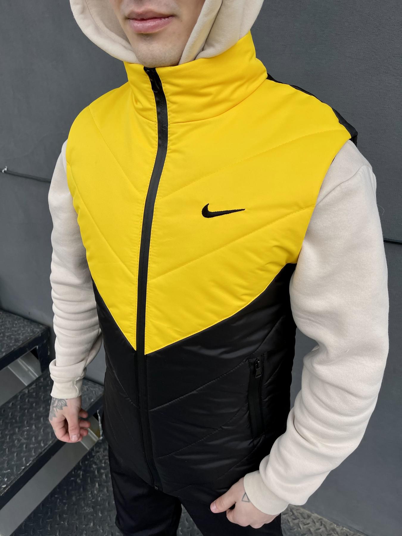Комплект 'Clip' Nike жилет жовто-чорний + штани president. Барсетка у подарунок!