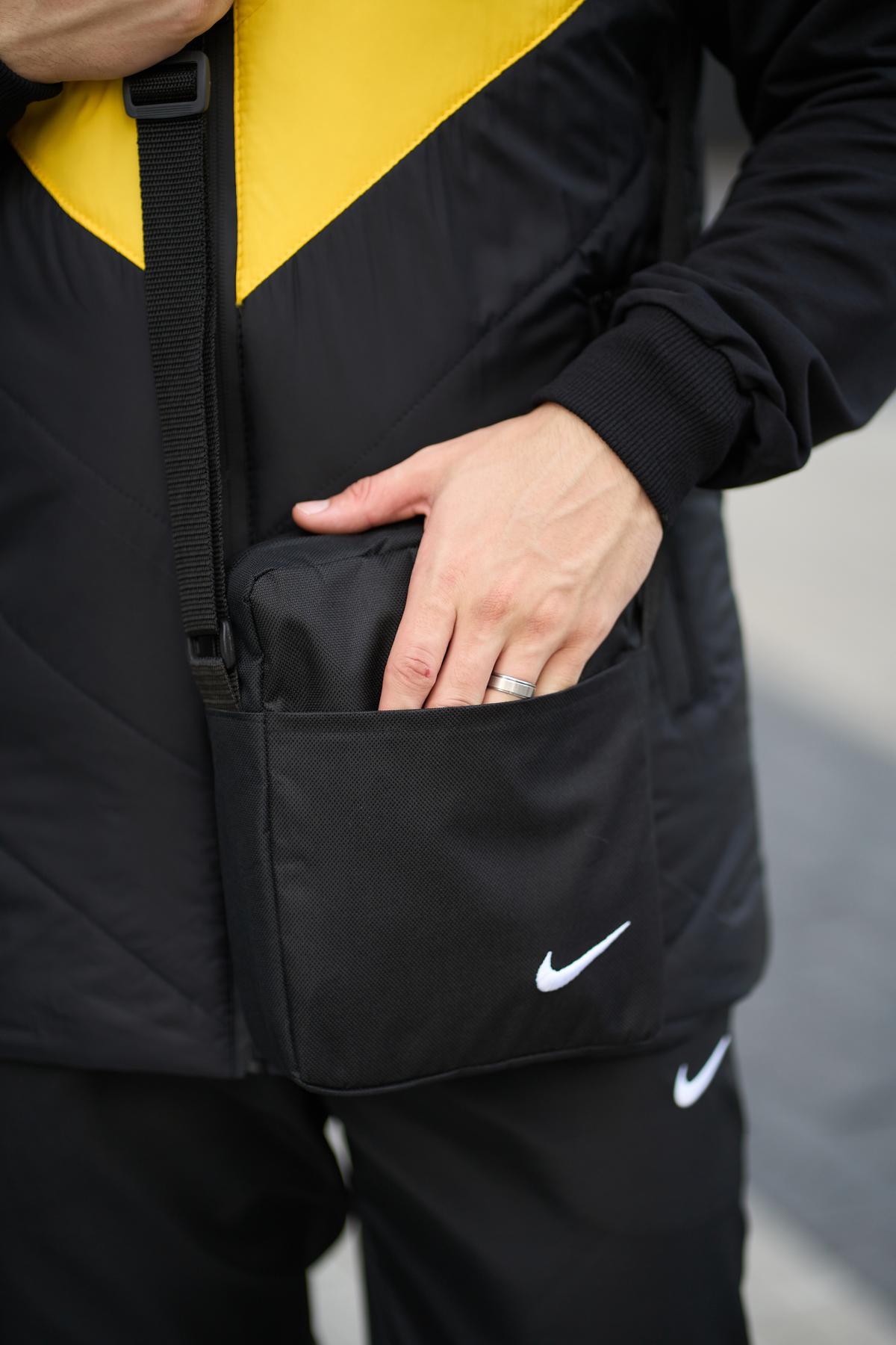Комплект 'Clip' Nike жилет жовто-чорний + штани president. Барсетка у подарунок!