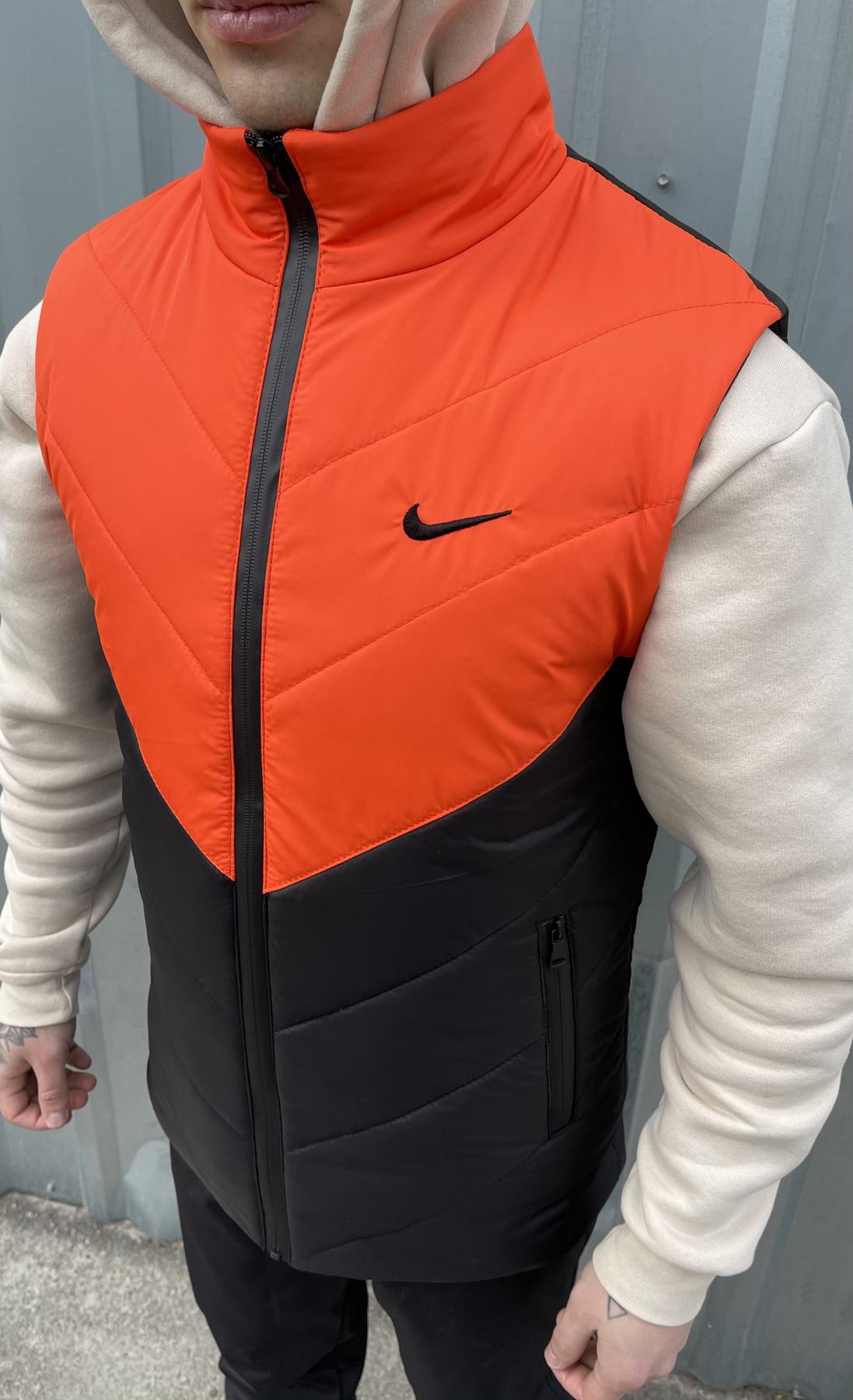 Комплект 'Clip' Nike жилет помаранчево-чорний + штани president. Барсетка у подарунок!