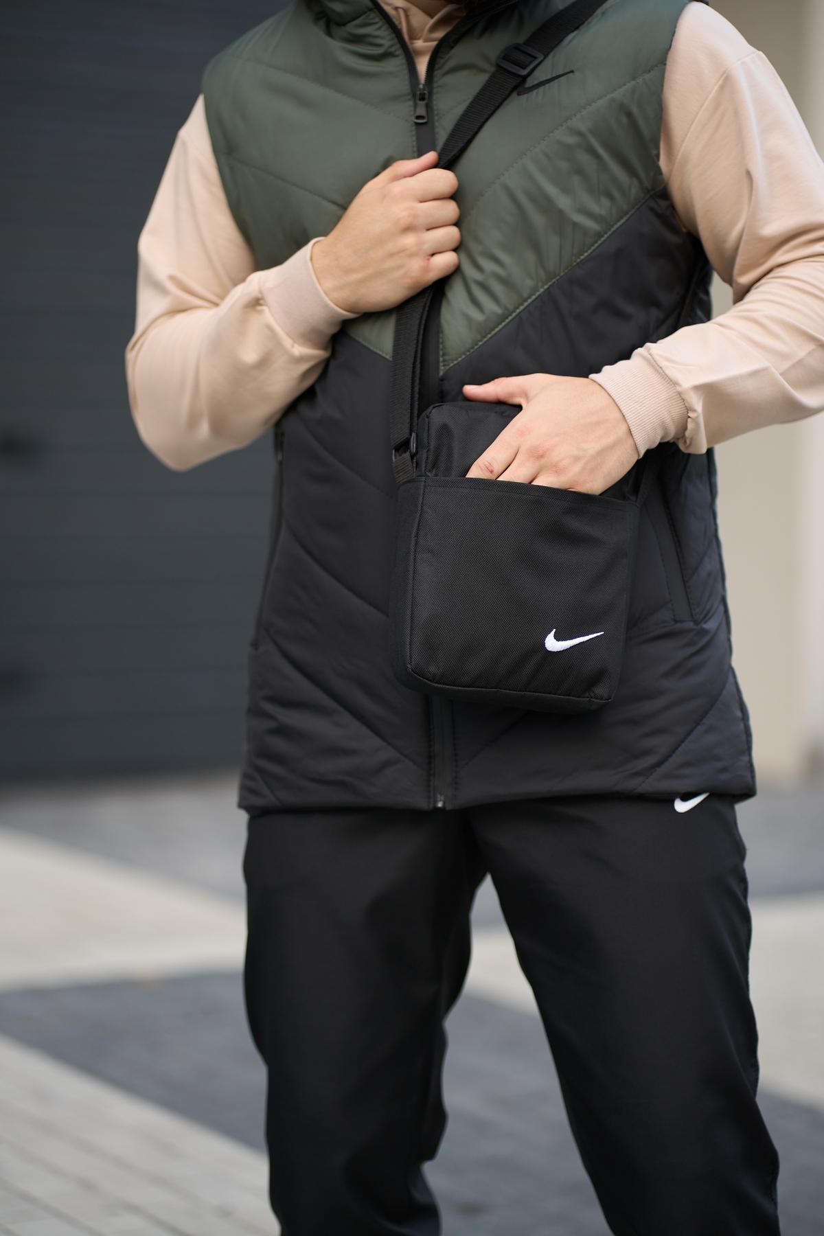 Комплект 'Clip' Nike жилет хакі-чорний + штани president. Барсетка у подарунок!