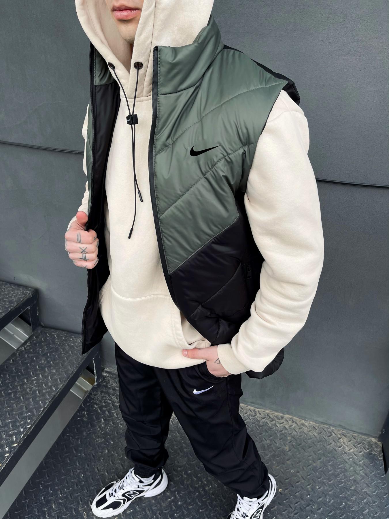 Комплект 'Clip' Nike жилет хакі-чорний + штани president. Барсетка у подарунок!