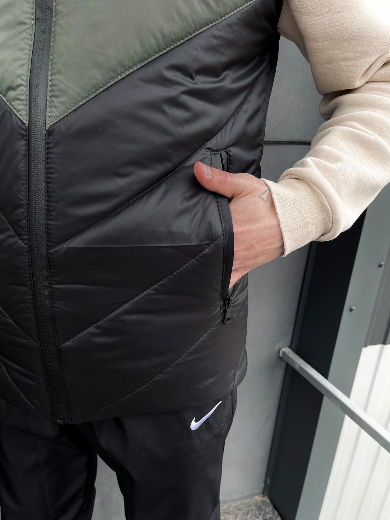 Комплект 'Clip' Nike жилет хакі-чорний + штани president. Барсетка у подарунок!