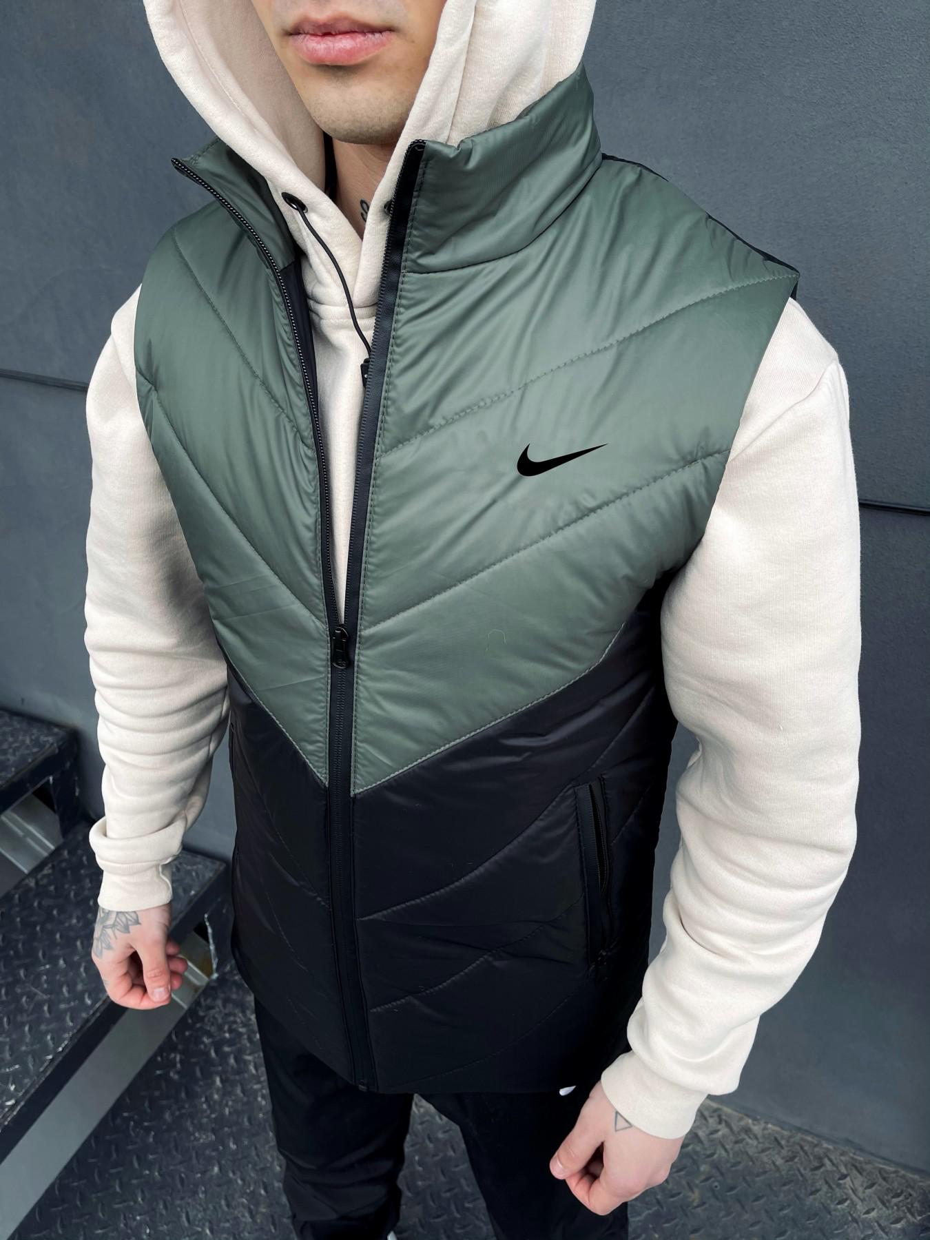 Комплект 'Clip' Nike жилет хакі-чорний + штани president. Барсетка у подарунок!