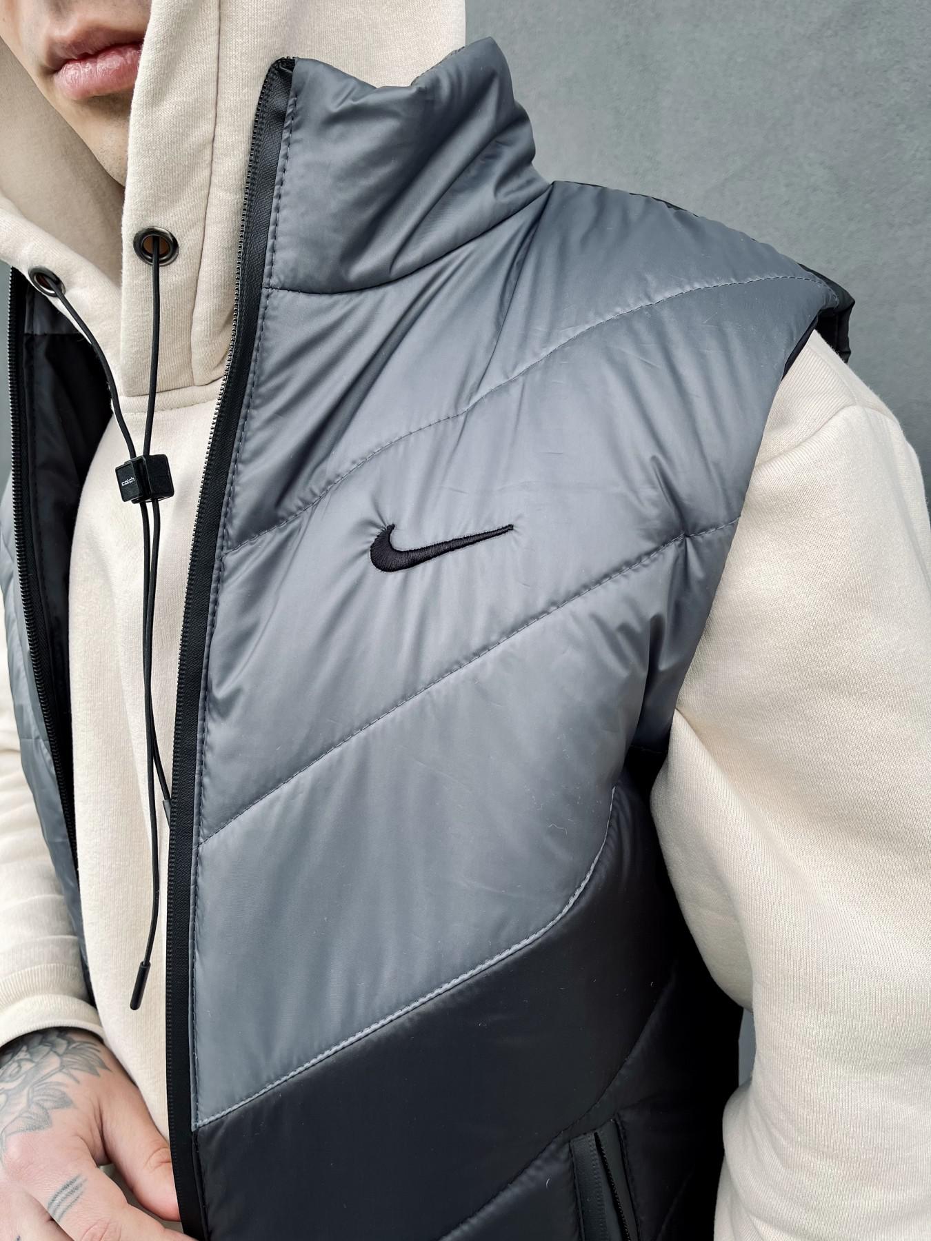 Комплект 'Clip' Nike жилет сіро-чорний + штани president. Барсетка у подарунок!